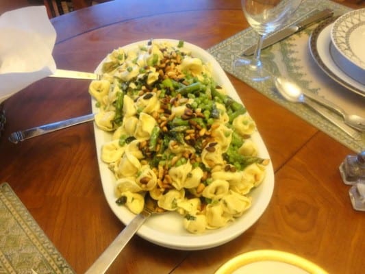 Fresh Tortellini with Asparagus, Peas and Mint