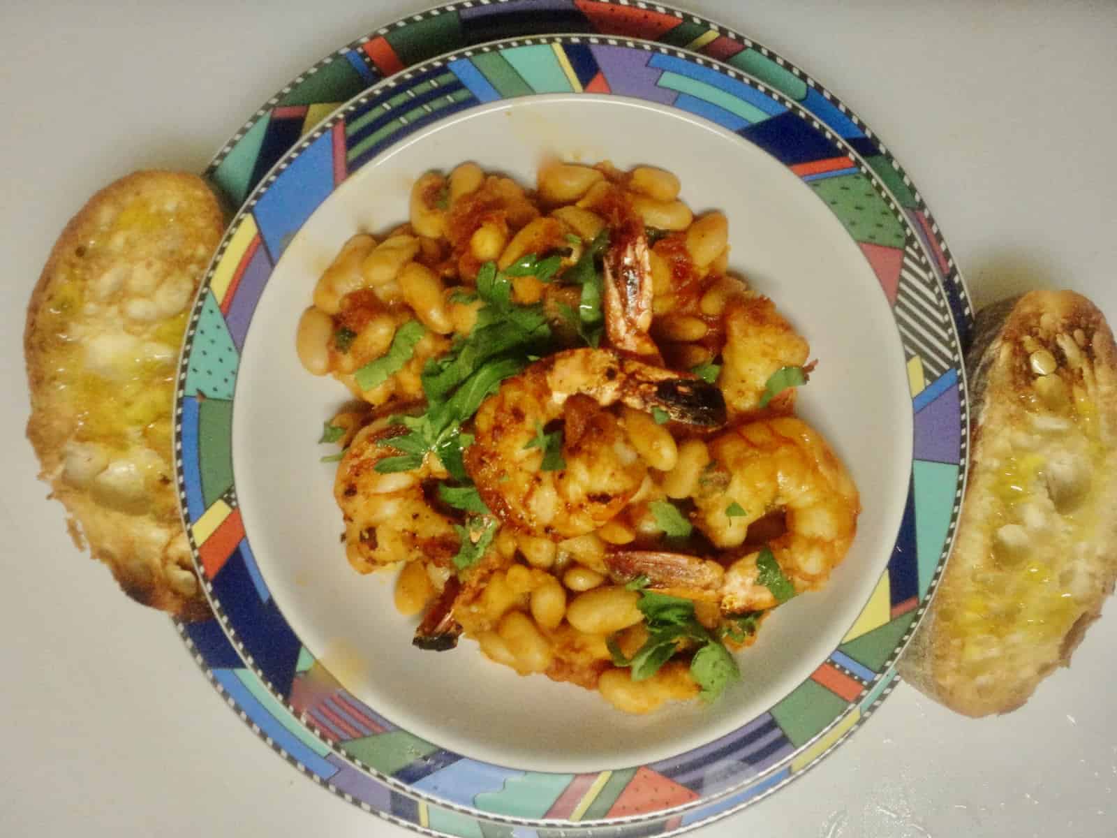 Garlic Shrimp and Cannellini Beans adapted from Bon Appetit