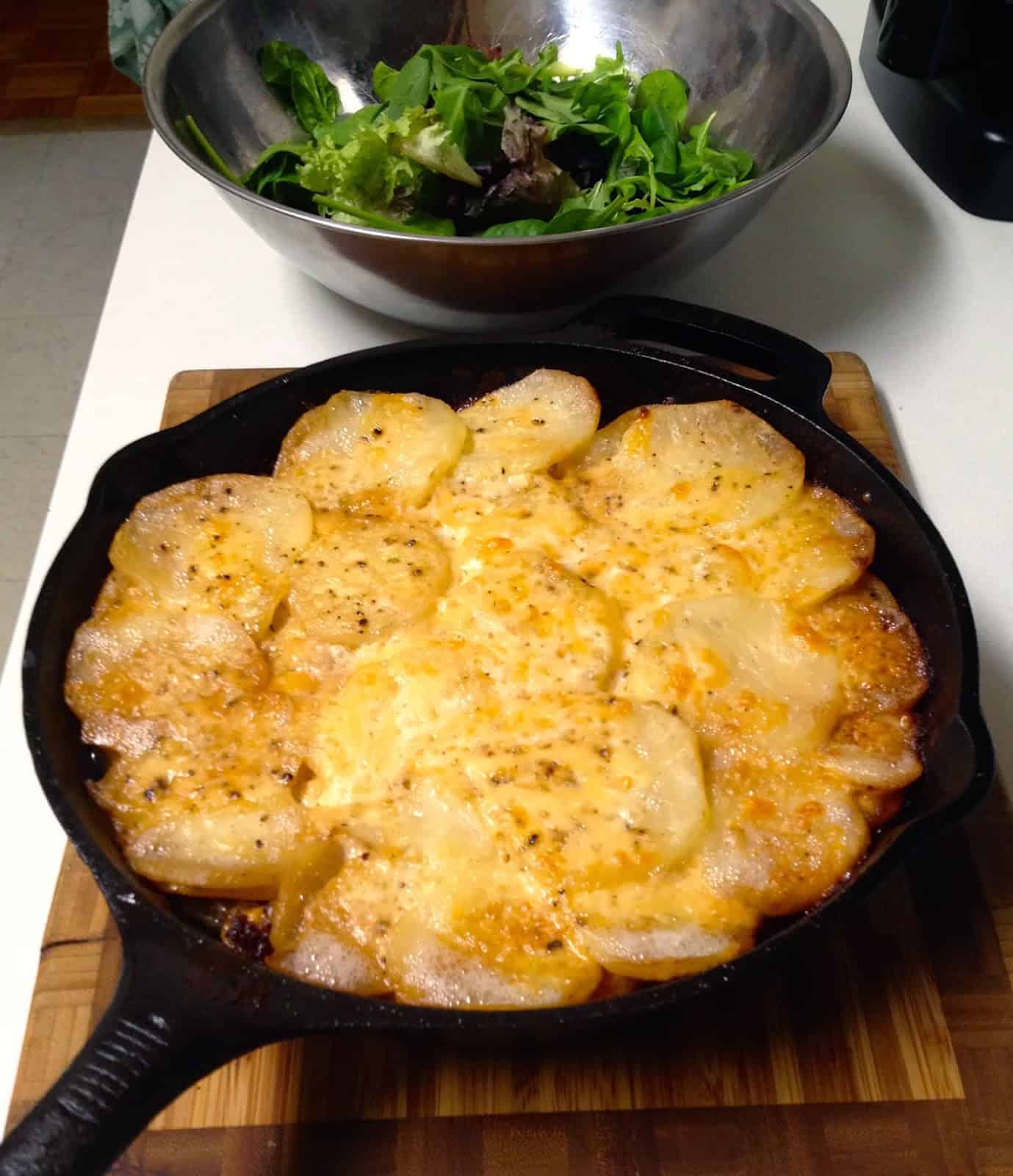 Meat Mushroom and Potato Skillet Gratin Adapted from Melissa Clark in The New York Times