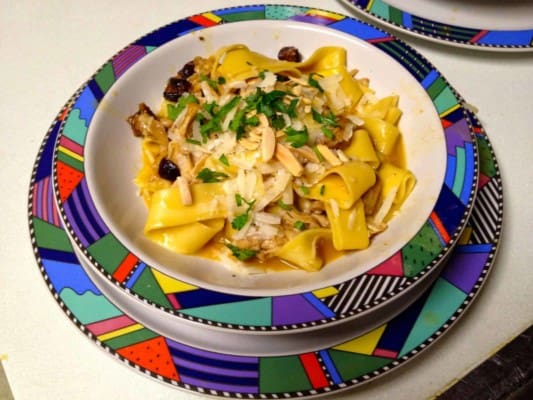 Pappardelle with Braised Chicken and Figs Adapted from Chef Kyle Bailey in Food and Wine Magazine