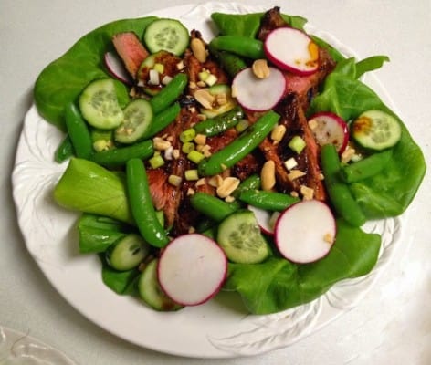 Steakhouse Salad with Red Chili Dressing and Peanuts adapted from Claire Saffitz in Bon Appetit Magazine