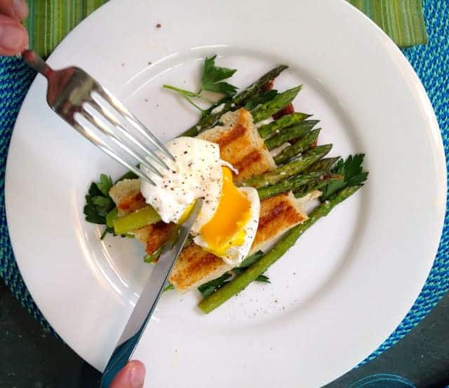 Tyler Florence’s Asparagus Grilled Cheese with Poached Egg