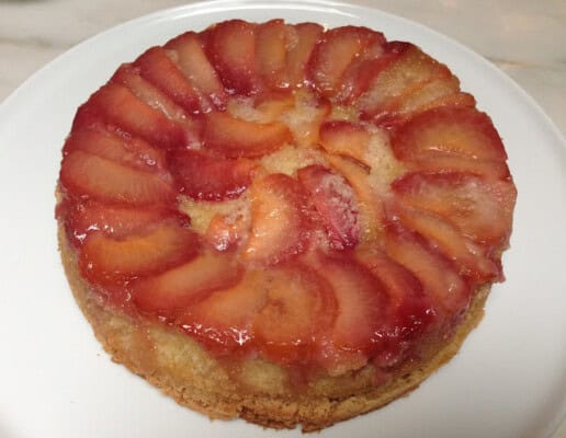 Pluot Upside-Down Cake adapted from Fine Cooking