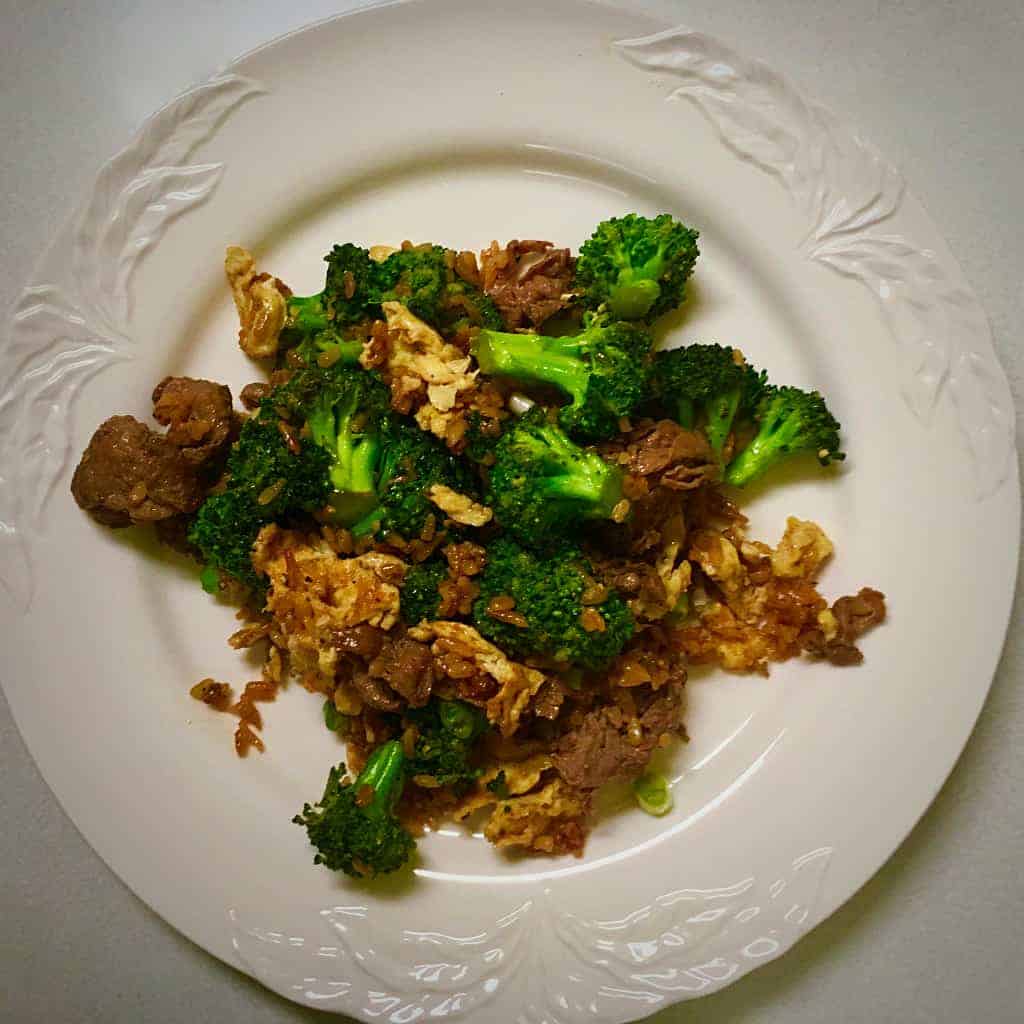 Beef with Broccoli and Fried Rice