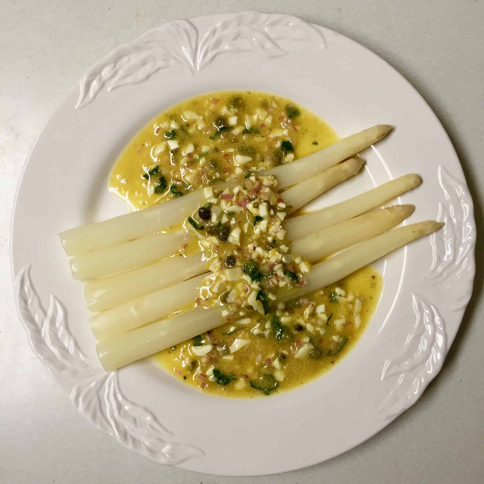 Direct from Lyon: White Asparagus with Sauce Gribiche — Asperges Blancs avec Sauce Gribiche
