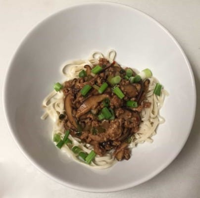 How about some Zha Jiang Mian for dinner tonight?  Well then, how about some Black Bean Noodles with Pork and Mushrooms?