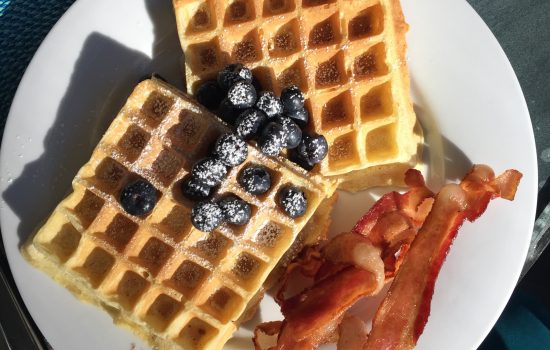 Buttermilk Waffles with Blueberries Perfect for Shrove Tuesday