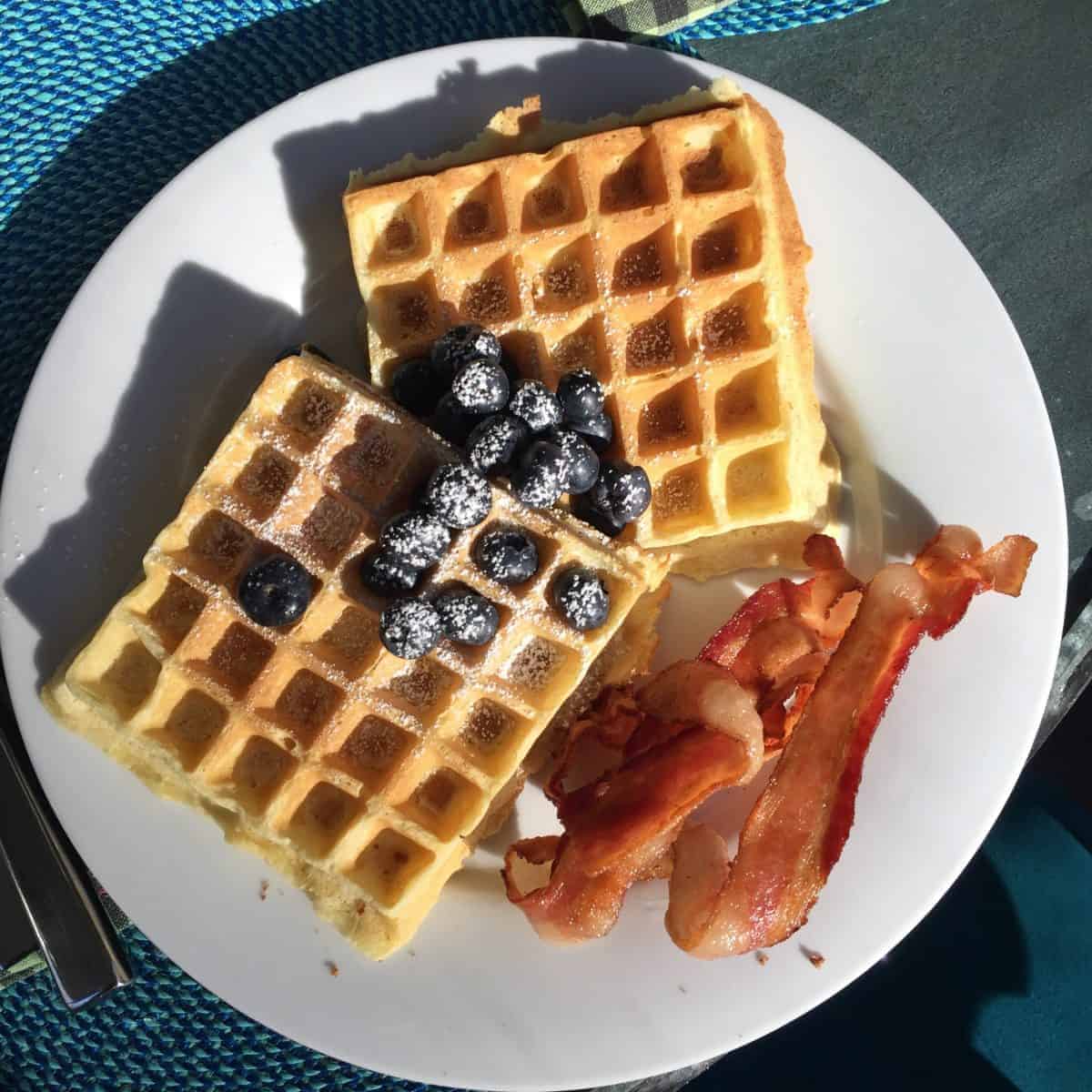 Buttermilk Waffles with Blueberries