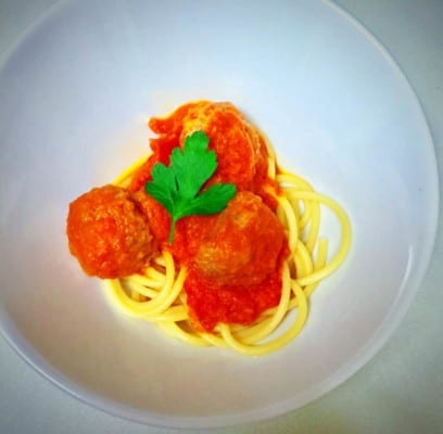 Weeknight Spaghetti and Meatballs: Beef and Pork Meatballs in Tomato Fennel Sauce