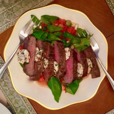 Melissa Clark’s Grilled Flank Steak with Worcestershire Butter