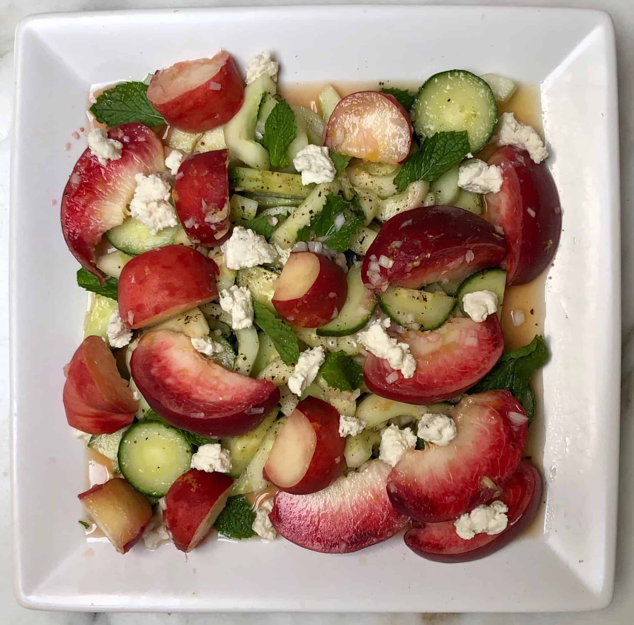 Cucumber and Peach Salad with Mint…thanks to a new Hampton’s Farm Stand