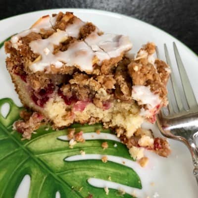 Cranberry Crumb Cake with Almonds and Oats from Saveur Magazine