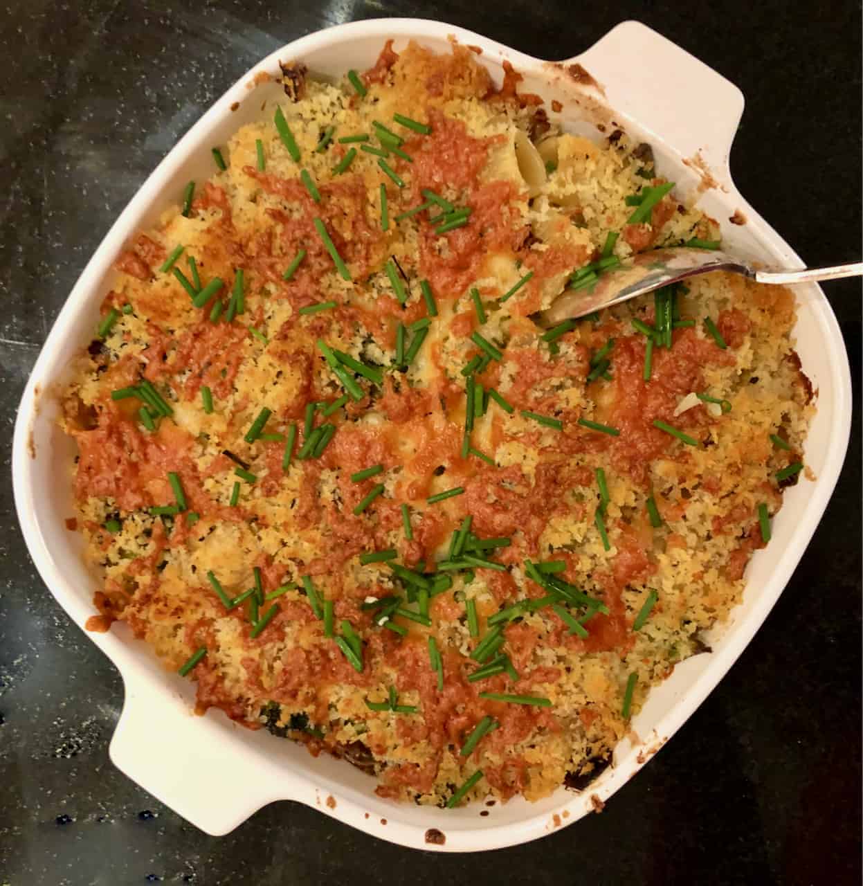 Spicy Baked Pasta with Cheddar and Broccoli