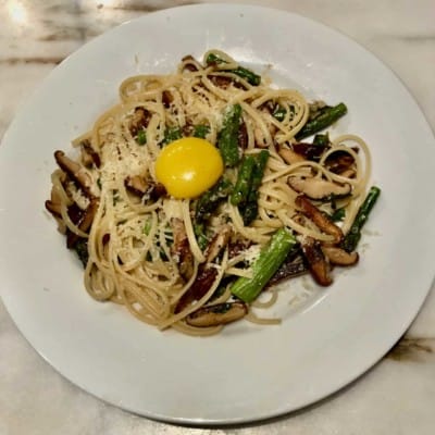 Fettucine with Shiitakes and Asparagus