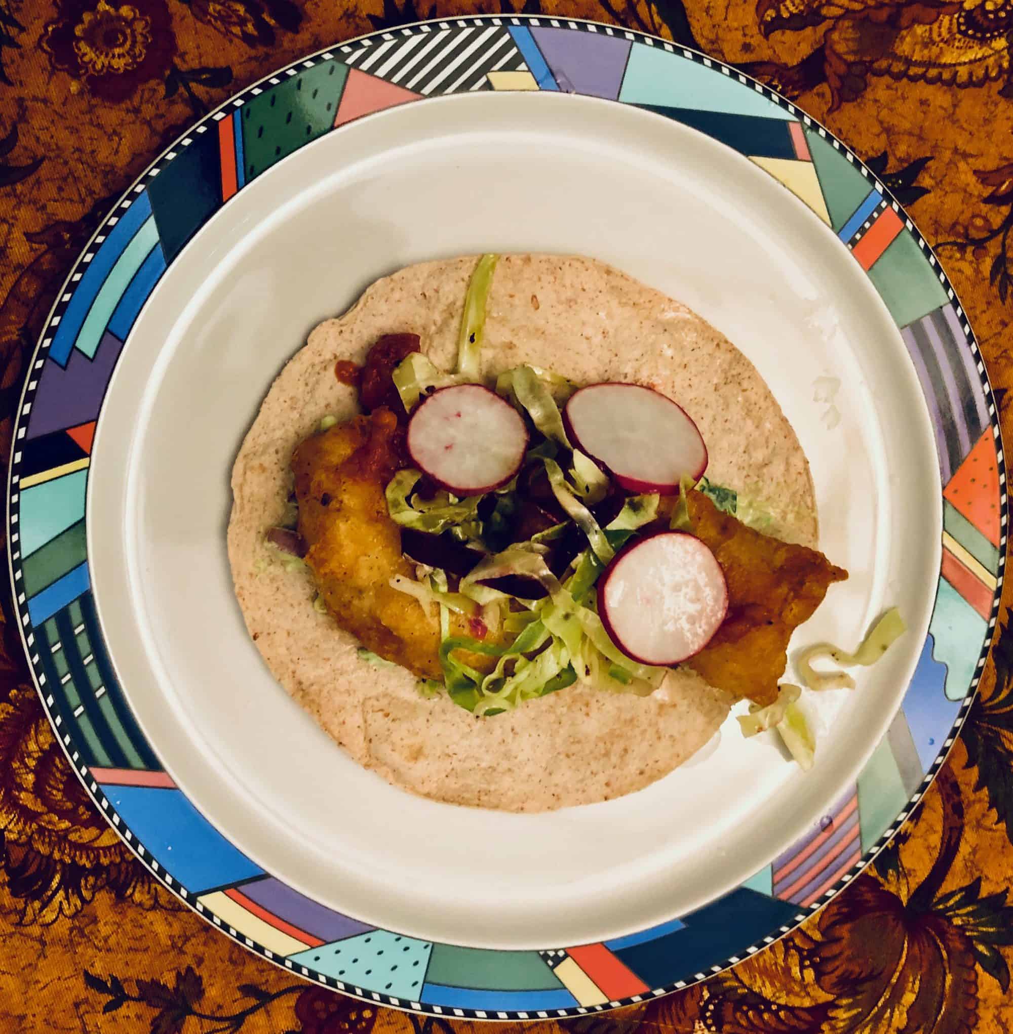 Baja Fish Tacos with Avocado Salsa and Slaw