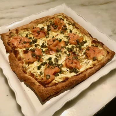 Smoked Salmon, Fennel and Herbed Mascarpone Tart