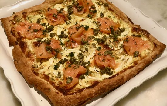 Smoked Salmon, Fennel and Herbed Mascarpone Tart
