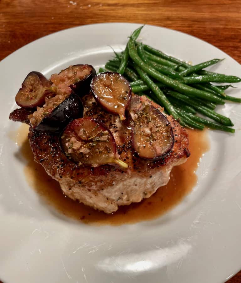 Two great recipes that celebrate Figs! Pork Chops with Roasted Figs and