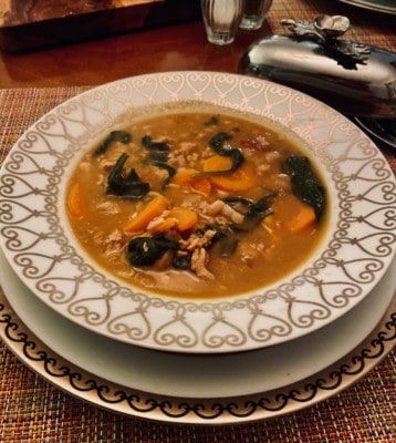 LEMON-Y WHITE BEAN SOUP WITH TURKEY AND GREENS