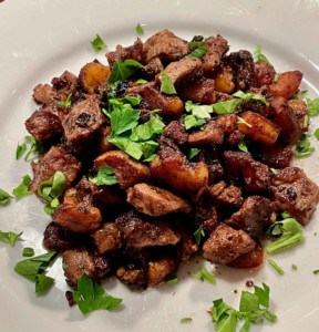 Picture of James Beard's Recipe for Roast Beef Hash with Parsley Garnish