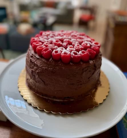 OLIVIA’S FABULOUS RASPBERRY CHOCOLATE CAKE