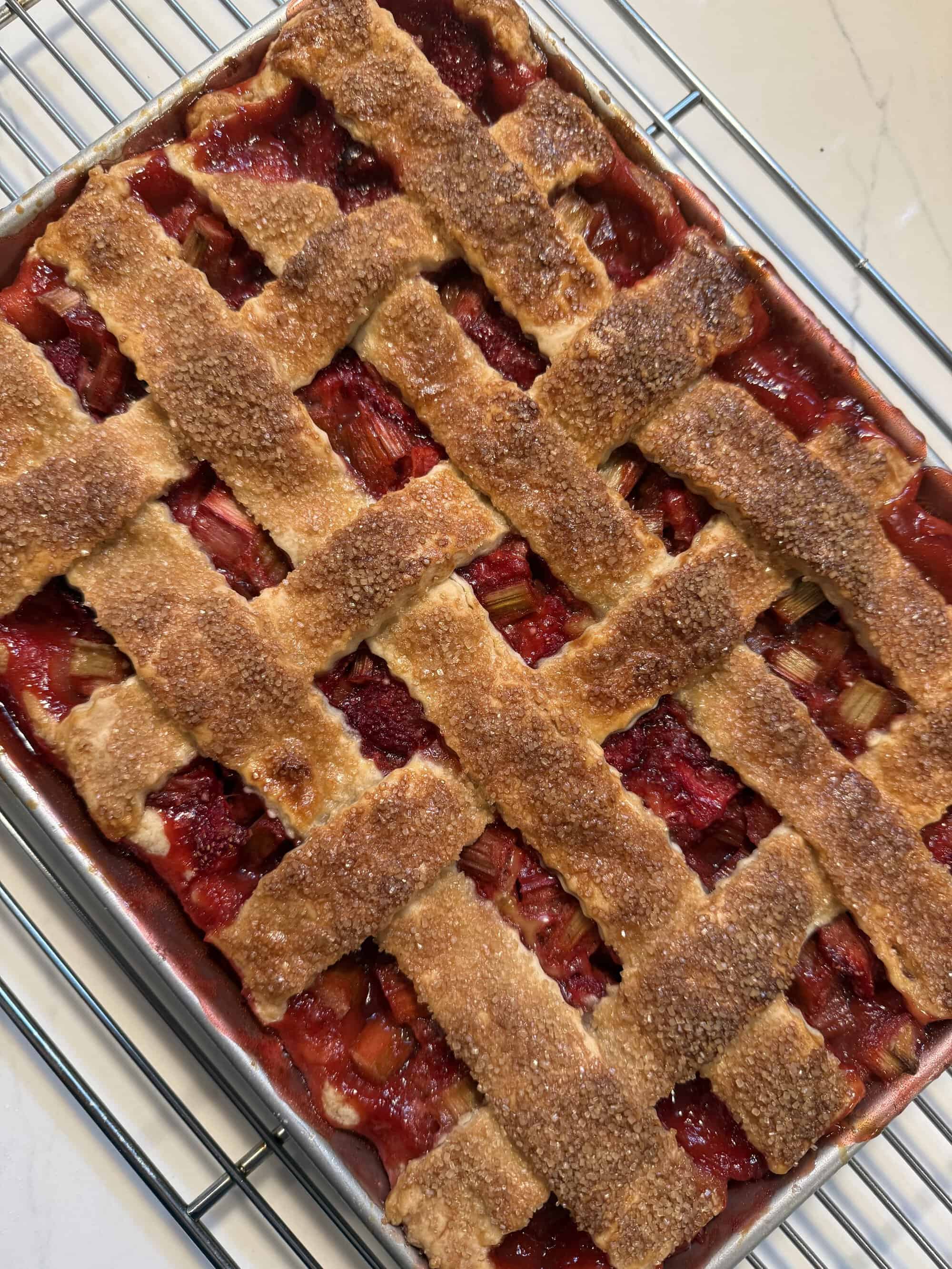 STRAWBERRY-RHUBARB SLAB PIE IS SUMMER BAKING AT ITS BEST
