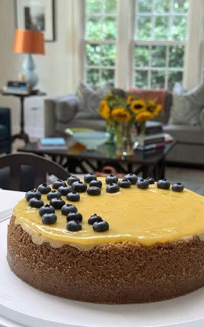 LEMON CURD CHEESECAKE WITH BLUEBERRIES